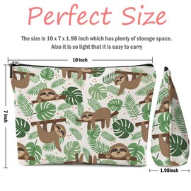 XFN Sloth Gifts 2 Pcs Makeup Bag, Sloth Stuff Cosmetic Bag Travel Pouch, Sloths Lovers Gifts for Women Girls Daughter Sisters Coworker Best Friend Friendship Graduation Birthday