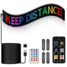esonstyle LED Light Signs for Car, 23''x 4'' Flexible LED Matrix Panel, Bluetooth App Control DIY Programmable Scrolling Sign for Car Taxi Store Hotel