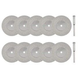 sourcing map 10 Pcs 40mm Diamond Cutting Wheels Cut Off Wheel with 2 Pcs Mandrels for Rotary Tool