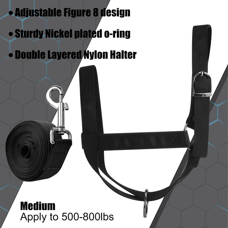 Hillban Cow Halter Cattle Halters Adjustable Calf Halter with Leading