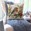 Robin Cushion - Christmas Cushion Covers 45x45, Christmas Robin Decorations,Single