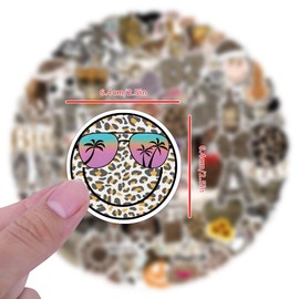 Pack of 100 Black and White Leopard Stickers Pack Leopard Sticker Set Waterproof Vinyl Stickers for Laptop Children Cars Motorcycle Bicycle Skateboard Luggage Suitcase Computer Sticker Graffiti Decal