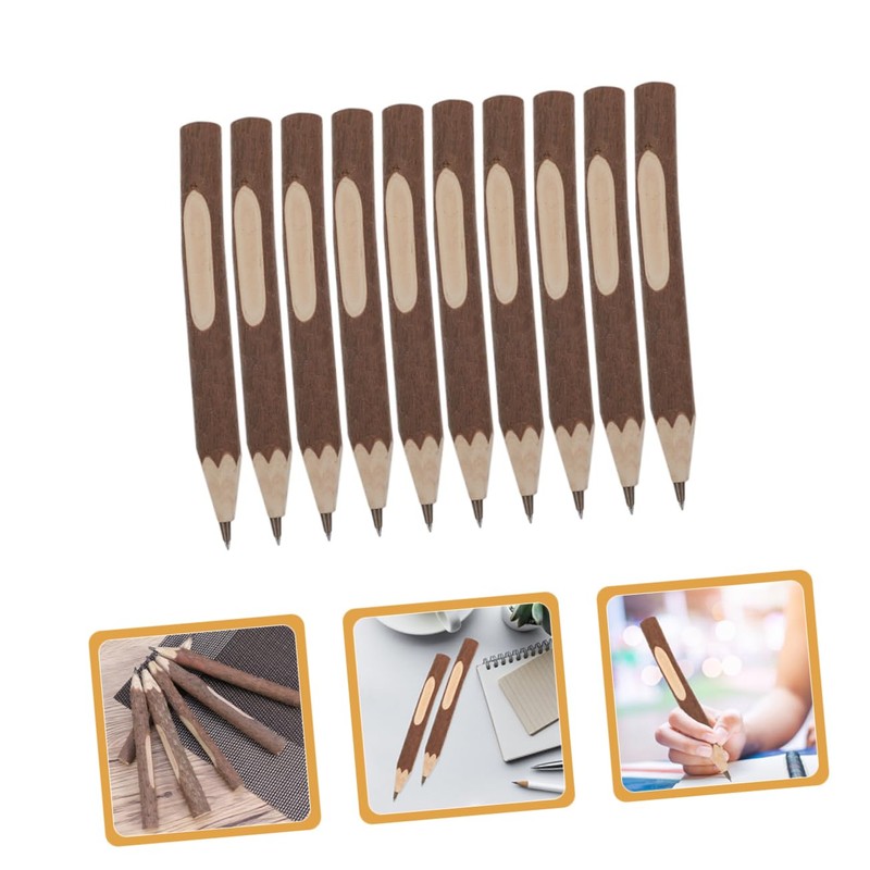 COHEALI 10Pcs Natural Log Pencils Wooden Pencils for Writing Drawing