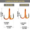 CERAMIC-ON 10PCS Treble Hooks Glow in Ultraviolet Light Glowing Fishing