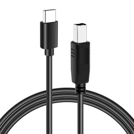 Flexible 6ft USB C to USB B Printer Cable for MacBook Pro/Air, Compatible with Yamaha Piano MIDI Keyboard, DAC, DJ Controller and More