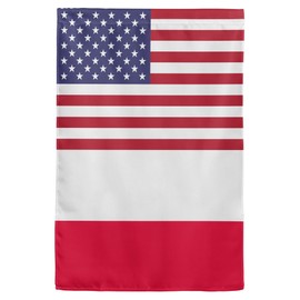 Poland America Garden Flag, USA Poland National Friendship Support Flag 12x18 Inches Double Sided Polyester