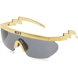 NEFF Men's Brodie Wrap Around Sport UV400 Sunglasses Rectangular Gold New