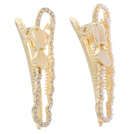 Ipetboom Elegant Hair Accessories Rhinestone Hairpins Small Bow Hairpin Metal Clip Bow Versatile Hair Clip for Women