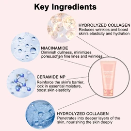 Collagen Night Wrapping Mask Peel Off – Overnight Face Mask for Deep Hydration, Firming & Glowing Skin Care, Reduces Sagging Wrinkles Skincare– 2.54 fl. oz with Jelly Brush