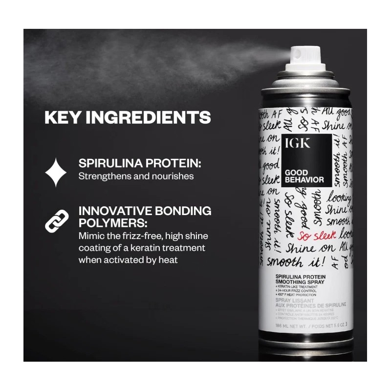 IGK Good Behavior Spirulina Protein Smoothing Spray 5.6 Oz Full