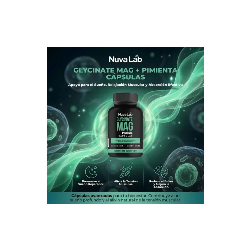 Glicinato Magnesio Pimienta Negra Caps 610mg Nuvalab