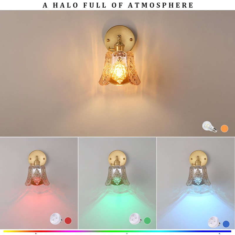 Shenmoyl Vintage Battery Operated Wall Sconces Set of Two, Wireless