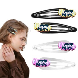 Mama Hair Clips for Women Mom Mothers Day Gifts from Daughter Son Husband, 4PCS Mama Hair Clip for Mother Birthday Gift for Women Mother Mommy Gifts to New Mom Clip for Hair Barrettes