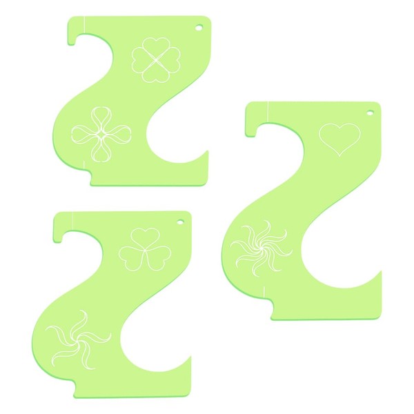 BENECREAT 3Pcs S Shape Quilting Templates Set, Green Yellow Tailor