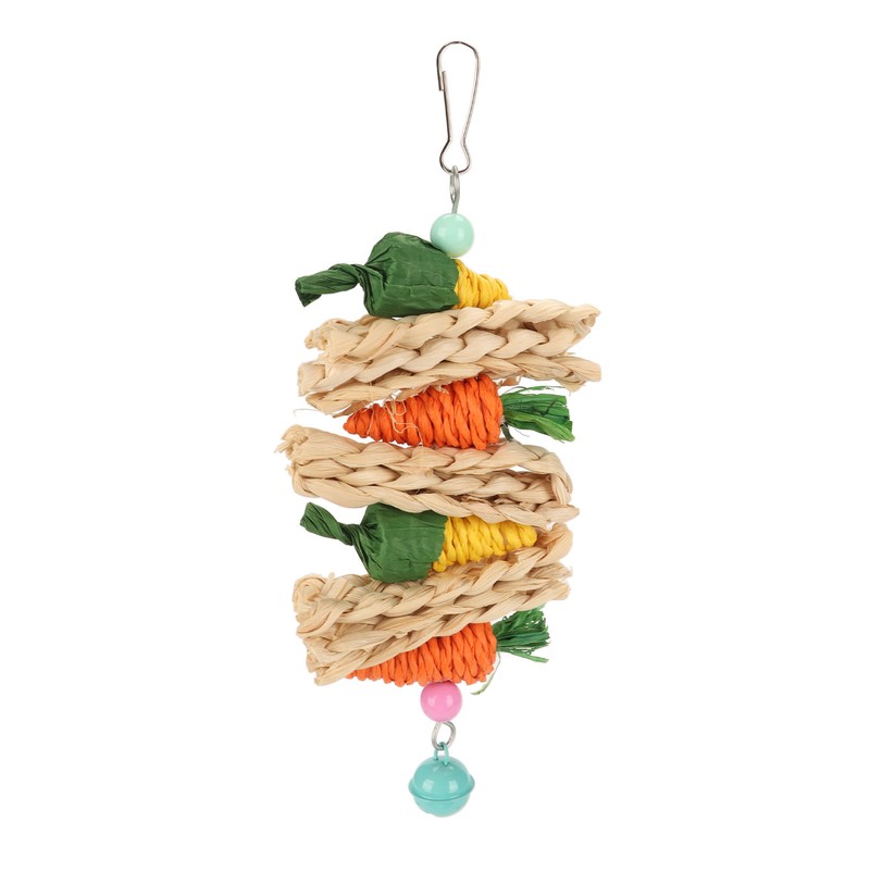 3pcs Parrot Chew Toys Weave Carrot Corn Rattan Balls Shredded