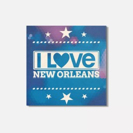 Unbranded I Love New Orleans City United States Slogan 4'' X 4'' Square Wooden Coaster