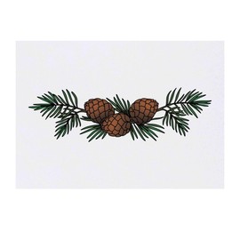 'Pinecone Branch' Temporary Tattoo - Water Resistant, Skin-Safe, Non-Toxic Transfer (TO00082165)