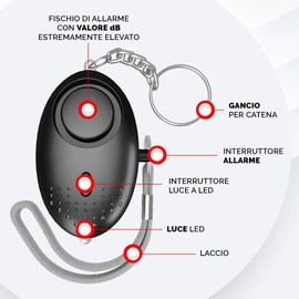 UPSHELL Selbstverteidigung Frauen – Schlüsselanhänger mit 130 dB Sirene und LED-Licht – 2er Set oder 3er Set – Taschenalarm für Sicherheit unterwegs – Schrillalarm