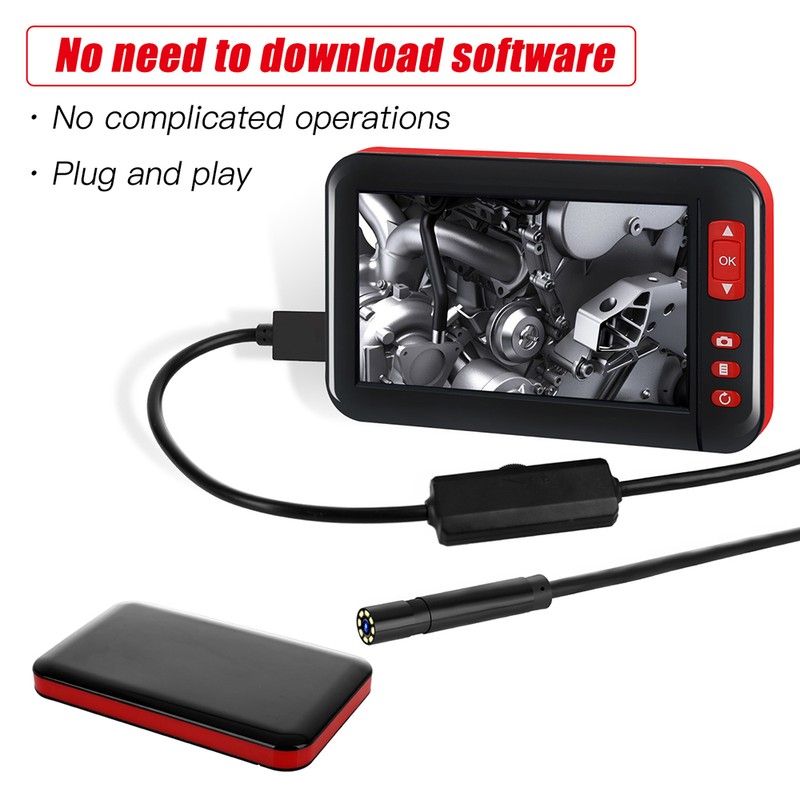 Industrial Endoscope Borescope Inspection Camera Built-in 8pcs LEDs 8mm Lens