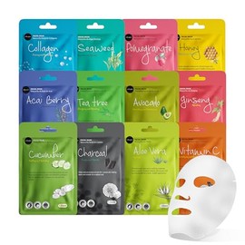Celavi 12 mascarillas de colágeno, cuidado coreano clásico de la piel
