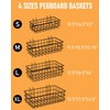 INCLY 4 Pack Pegboard Baskets Bins Set, 4 Size Square