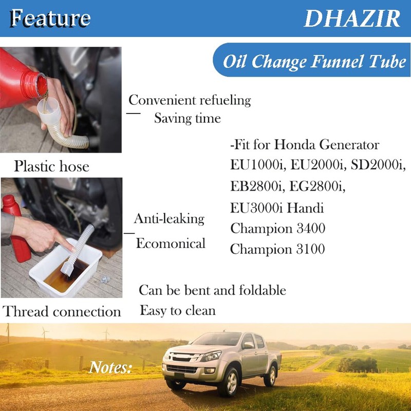 Oil Change Funnel Refueling Pipe Portable Plastic Fit for Honda