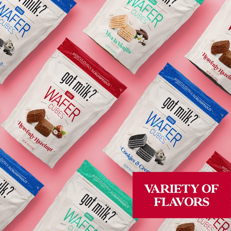 got milk? Heavenly Hazelnut Wafer Cubes, Delicious Wafer Squares for
