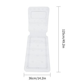 ZJchao Non-Slip Bath Mat, Antibacterial Bath Mat, Soft Non-Slip Bath Mat, Breathable Bath Cushion, PVC, White, Rectangular (125 x 36 cm)