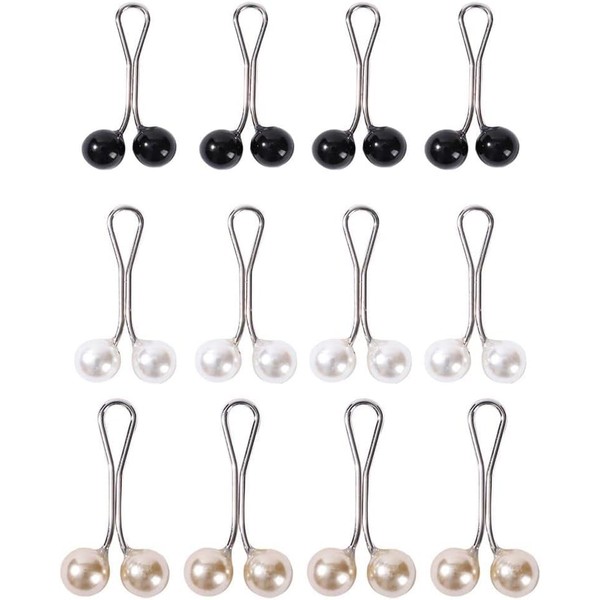 12Pcs Multicolor Headscarf Pearl Pins Clips U Shape Hijab Scarf