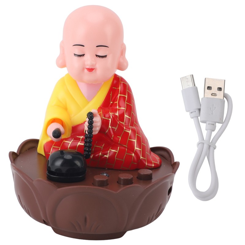 Musical Nodding Monk Figurine Decoration Moving Head Buddha Statue with