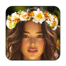 Evivin Pride Light Up Floral Headband LED Rave Rainbow Festival Headpiece Glow Wedding accessories for Women (Yellow, One Size)