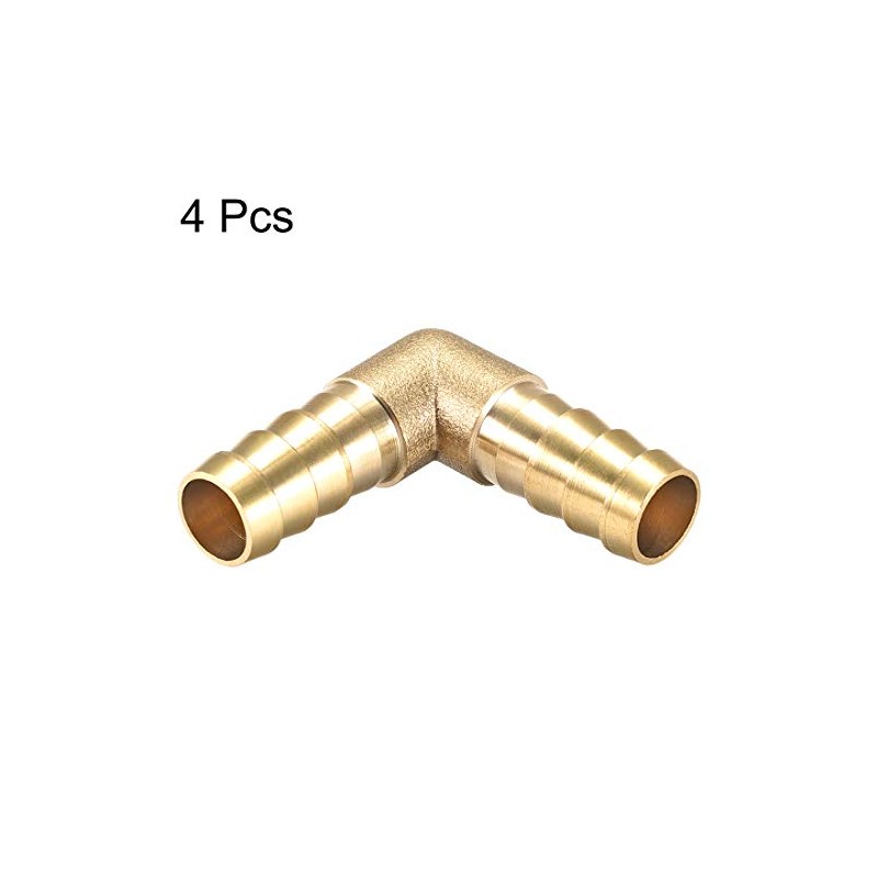 sourcing map 12mm Barb Brass Hose Fitting 90 Degree Elbow