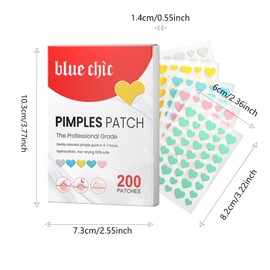 DWUENT Heart-Shaped Hydrocolloid Acne Patches - 200pcs Colorful Pimple Dots for Face, Blemish Care & Fashionable Skin Solution