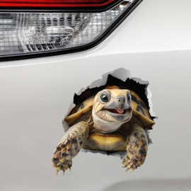 Turtle Hole Wall Decal – 3D Realistic Tortoise Sticker – Removable Peel & Stick Vinyl Wall Art