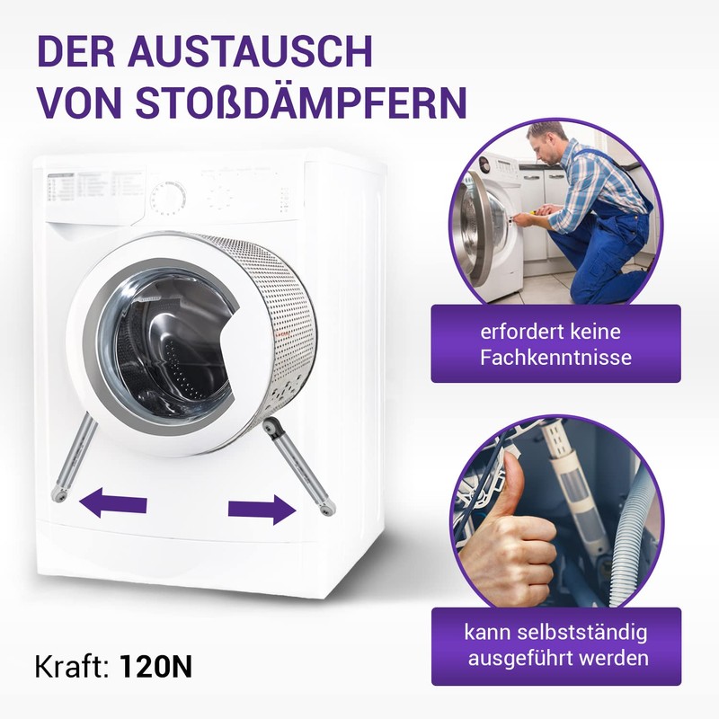 Vioks.pro Damper Washing Machine 120N Replacement for Мiele 4500826 Suspa
