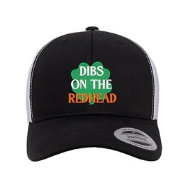 Adjustable Black/White Structured Trucker Dibs On The Redhead Funny St. Patrick's Day Structured Trucker Cap