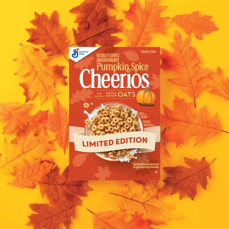 Pumpkin Spice Cheerios, Gluten Free Breakfast Cereal, 10.8 OZ