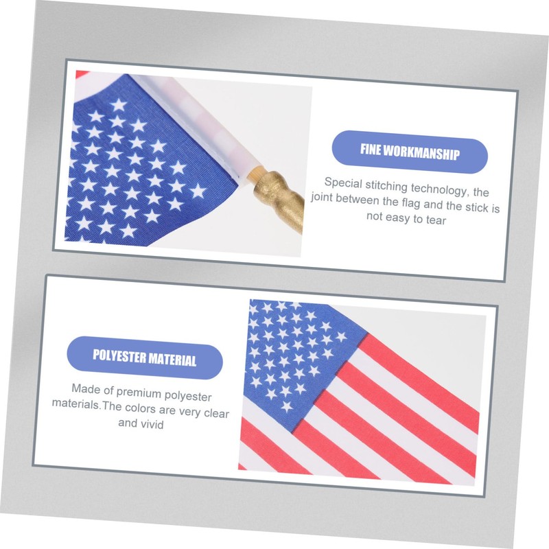 Kisangel 40pcs Small American Flags Sticks Usa Flags for Independence