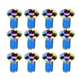 Alomejor 12 Pieces Bike T25 Screws Steel Bicycle Disc Brake Screws T25 Screws Screws for Mountain Bike Cycling Supplies (Colourful)