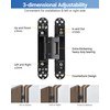 Upgraded Invisible Door Hinges (2 pcs) -6 Inch Black Hidden