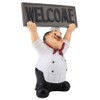 Restaurant Resin Cute Chef Figurine Miniature Statue Ornaments Welcome Board