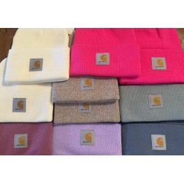 CARHARTT White with Badge Logo Unisex Fit Stretch Cuffed Beanie