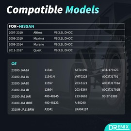 High Output Alternator For/Nissan Altima 2007-2010 Maxima 2009-2010 Murano 2009-2014 Quest 2011-2017 V6 3.5L 12V 130Amp CW 7-Groove Pulley Upgraded 23100-1AA1A A003TJ1791