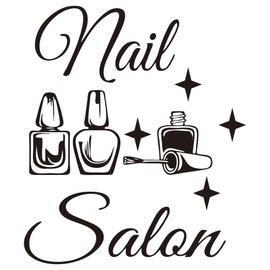 ANFRJJI Nail Salon Wall Decals Manicure Wall Stickers - PVC, Removable Stickers for Manicure, Pedicure and More. Perfect for Makeup Room Decor Effect 17"x20"(Black-JZY261-Nail Salon)