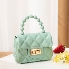 JienClound Little Girls Mini Purse PVC Crossbody Shoulder Handbag Bag Coin Wallets for Kids Gifts Presents (Green)