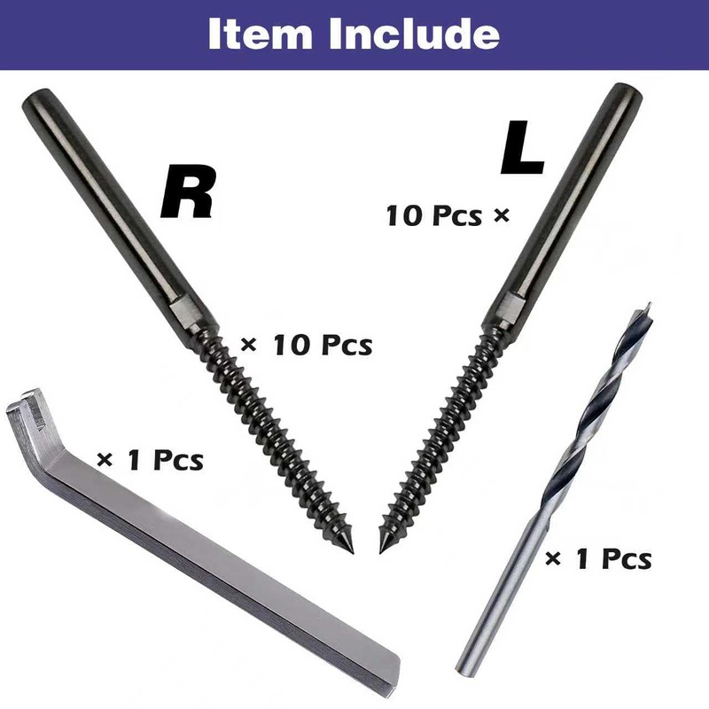 Deck Man Left&Right Handed Thread Lag Screws for 1/8" Decking