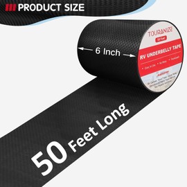 Touranize RV Underbelly Material RV Underbelly Tape, 6' x 50' Waterproof Flex Belly Tape with Permanent Sealing Adhesive for Mobile Home, Camper Travel Trailer, Tear Repair Patch, Black | Touranize