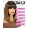 WOKESTAR Staright Wig with Fringe Synthetic Mid-length Layered Wigs for