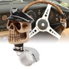 Skull Shape Steering Wheel Spinner 3cm Diameter Metal Resin Turn