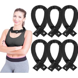 Wraps 6 Pcs Cooling Neck Wraps with Button Neck Cooler for Hot Weather, Black